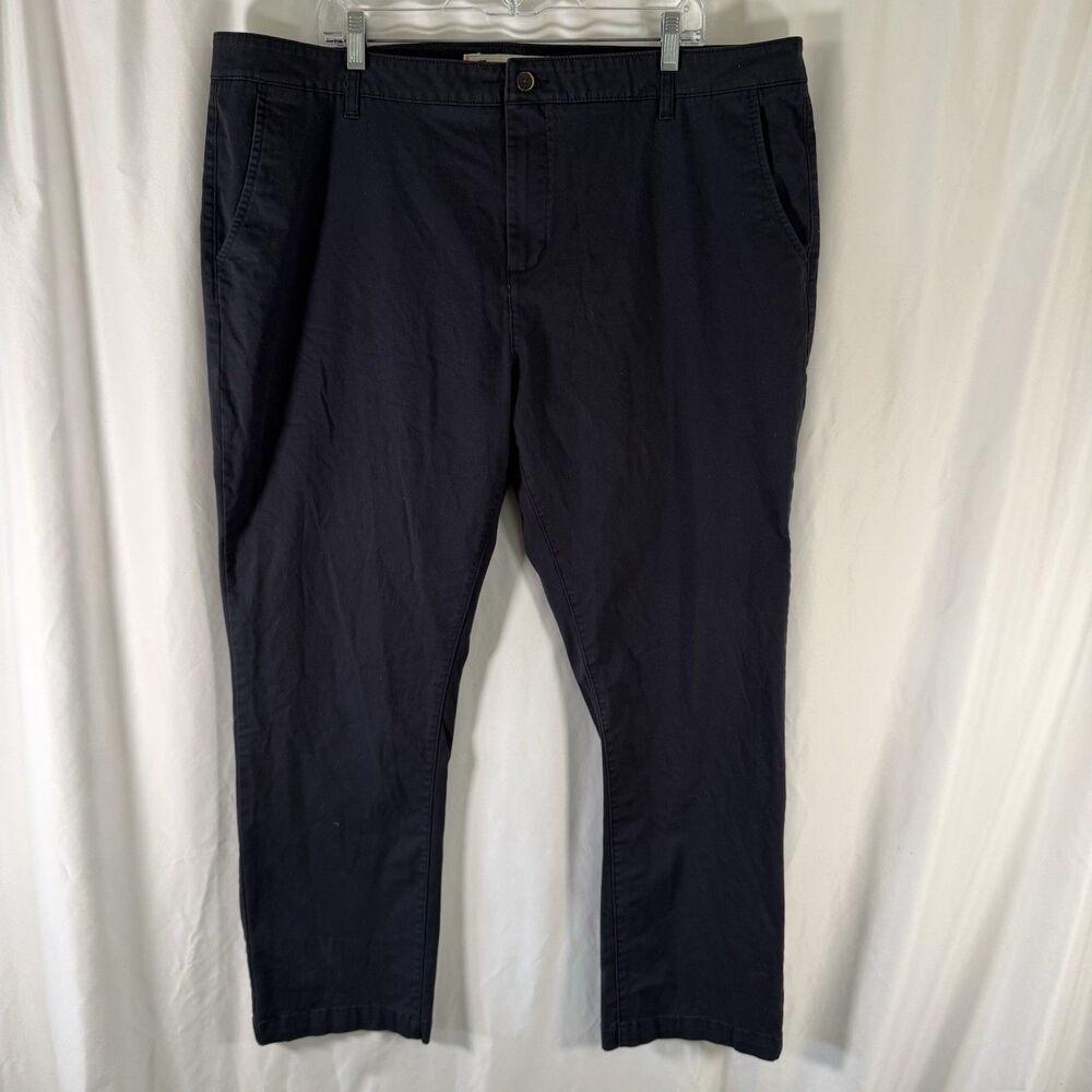 Tailor Vintage Pants Men's 42x30 Blue Connecticut Classic Fit Slash Pockets Cott
